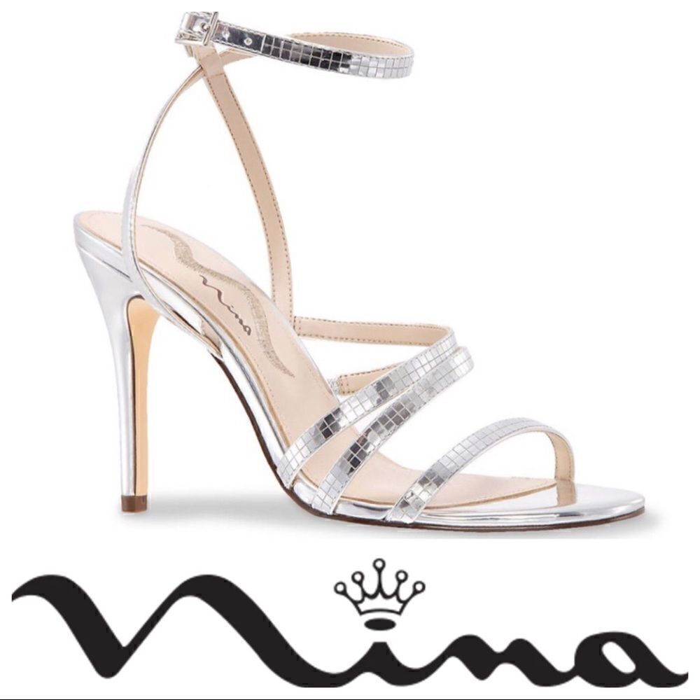NINA CHELAN SANDAL in Silver Mirror